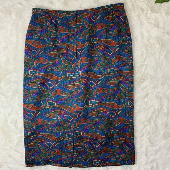 Vintage Anne Crimmins for Umi 100% silk pencil skirt - Picture 2 of 4